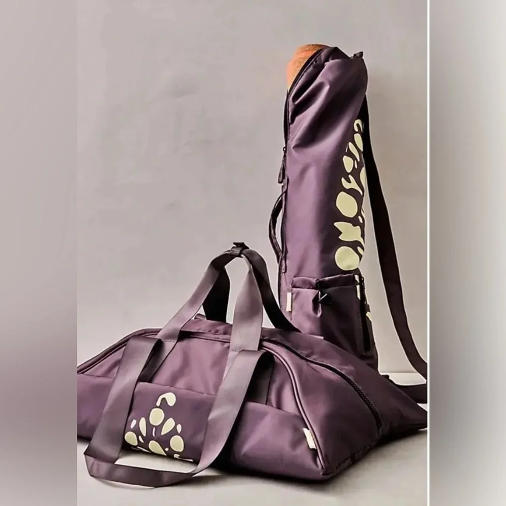 Women's Purple Duffel Bag with Floral Accent - Picture 7 of 7